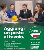 Partecipazione alle imprese, riprende domani da Scordia la raccolta firme per la proposta di legge della Cisl 